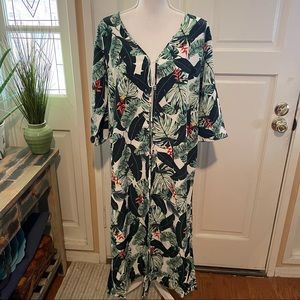 Rachel Zoe Palm Leaf Print Cover Up Kimono